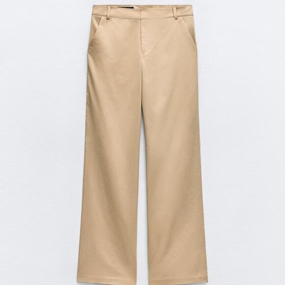 Zara FULL LENGTH STRAIGHT LEG PANTS - Picture 3 of 6